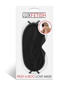 Lux Fetish Peek a Boo  Love Mask - Black